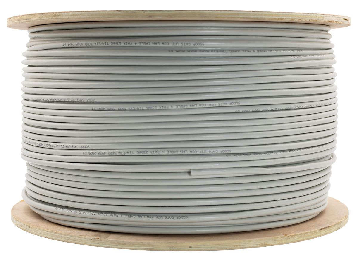 Scoop 500m Drum Cat6 Cca Grey Utp Cable